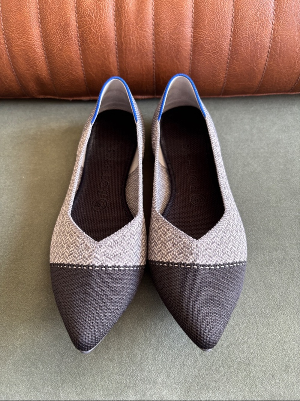 Rothy’s Pointed Toe Two-Tone Flats - Gray and Dark Gray